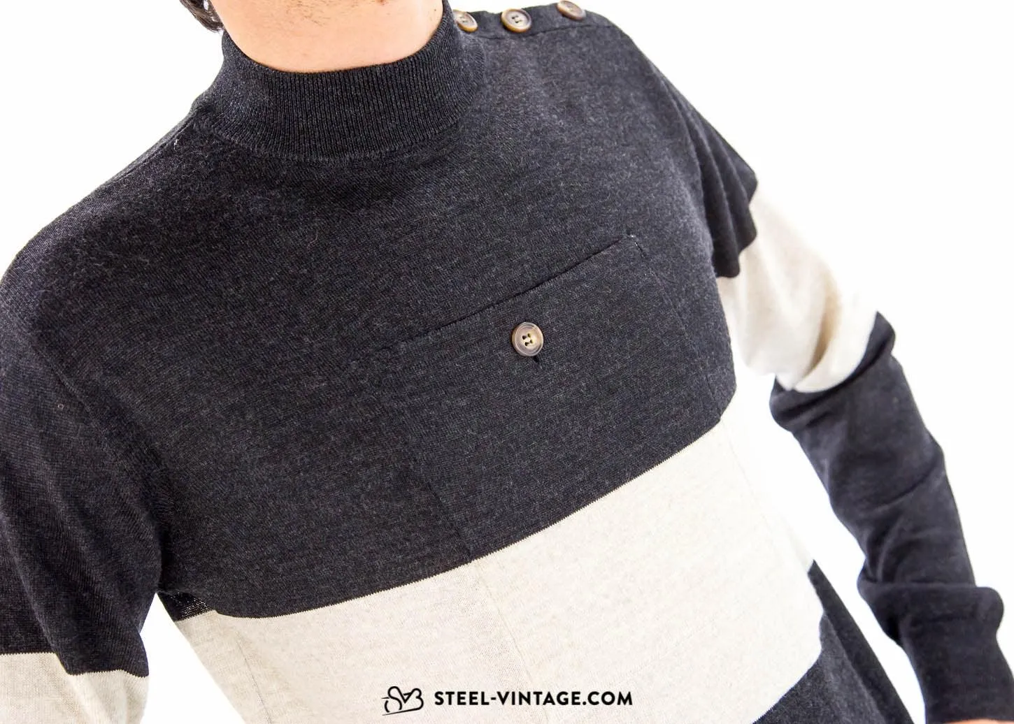 Retro Woolen Sweater Black/Ivory