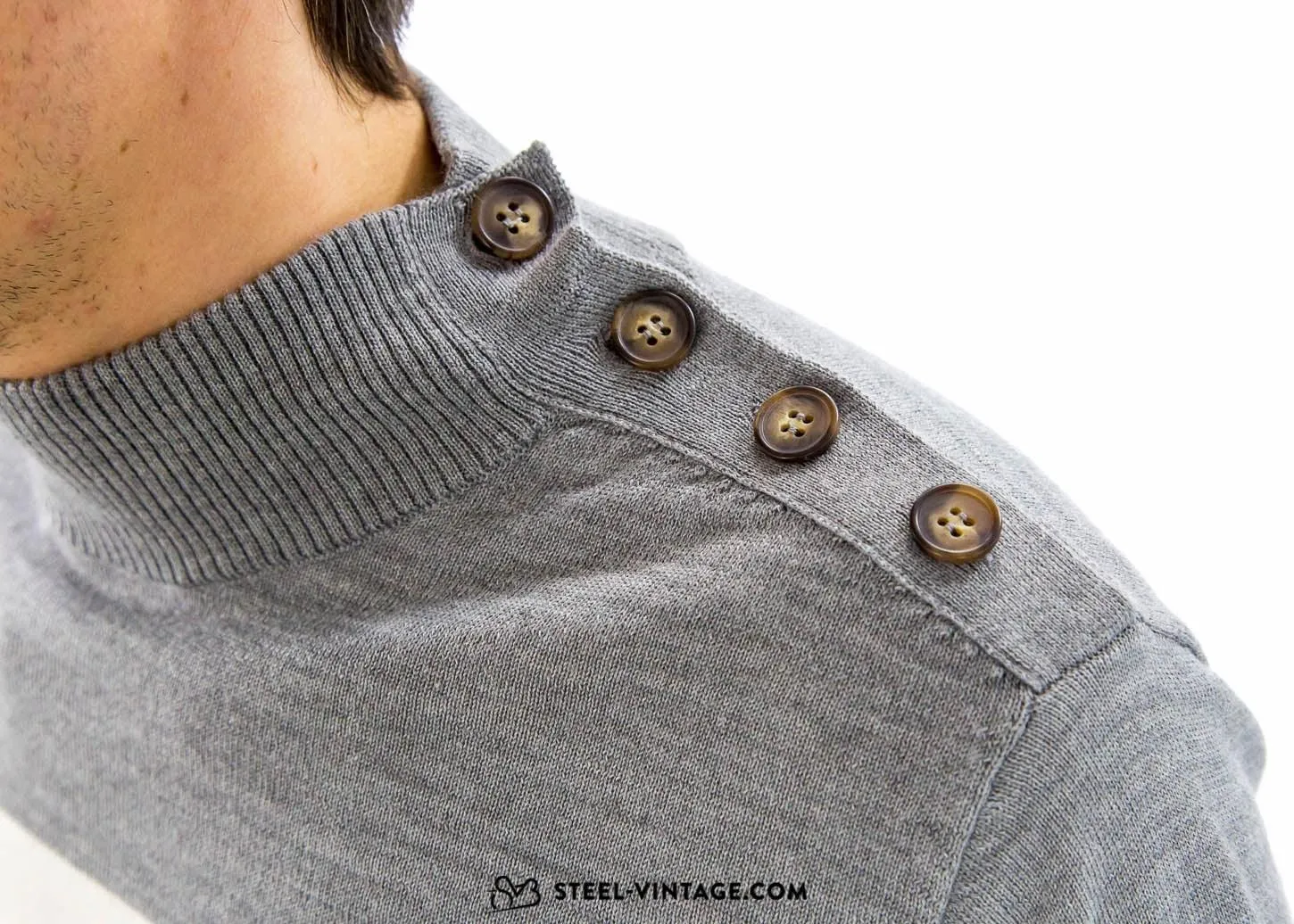 Retro Woolen Sweater Grey/White