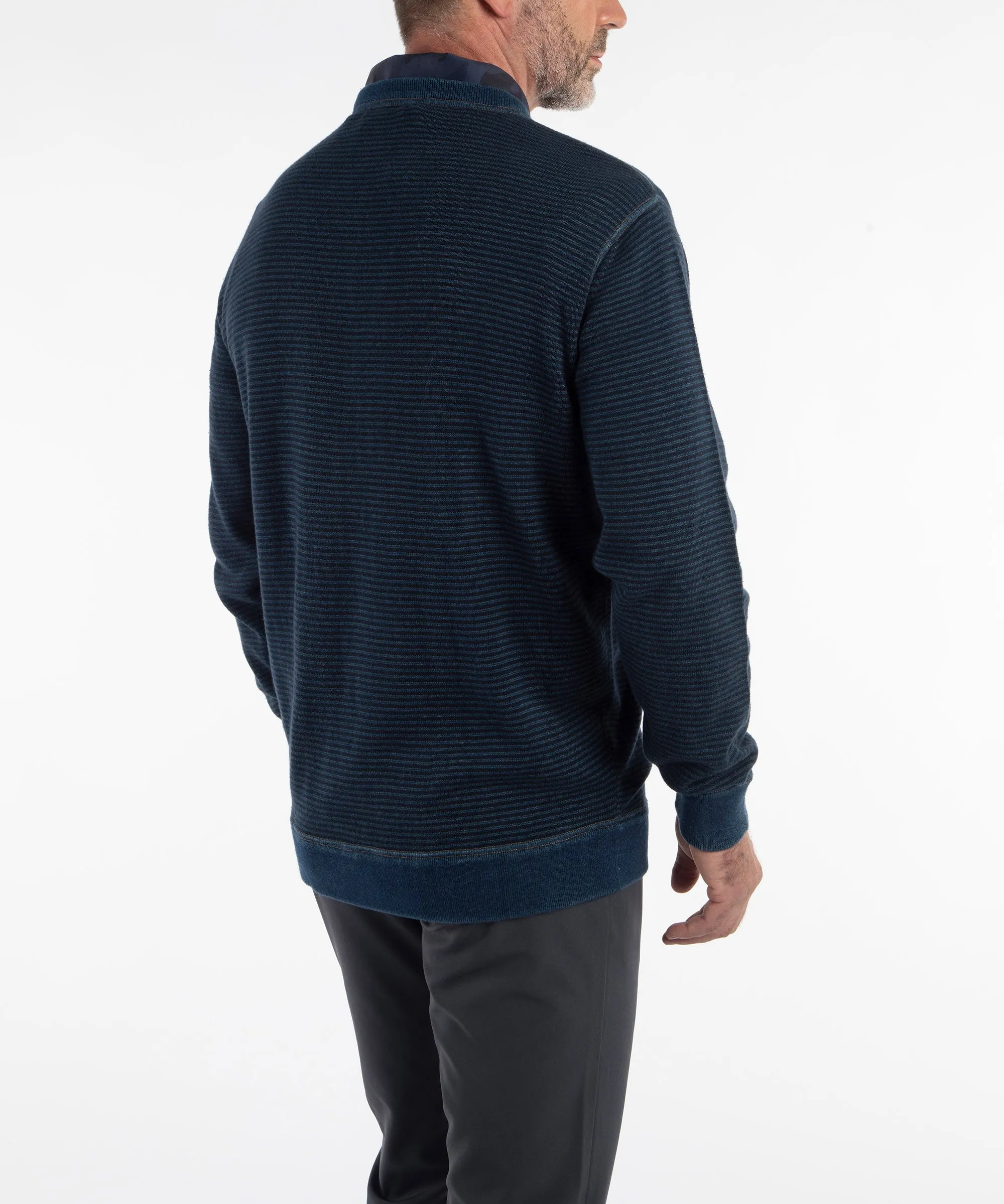 Rule 18 Denim Stripe Crew Sweater