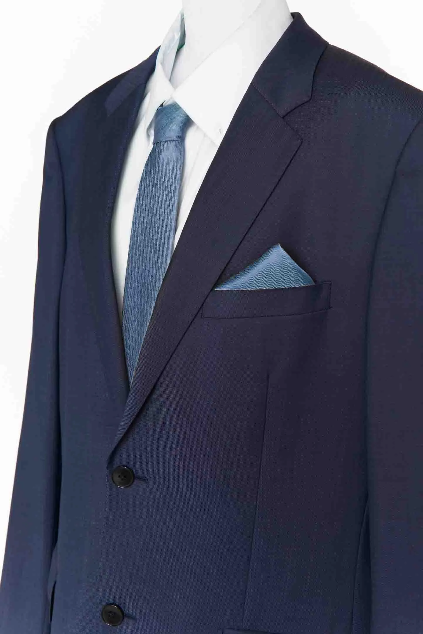 Sam Pocket Square ~ Slate Blue Solid