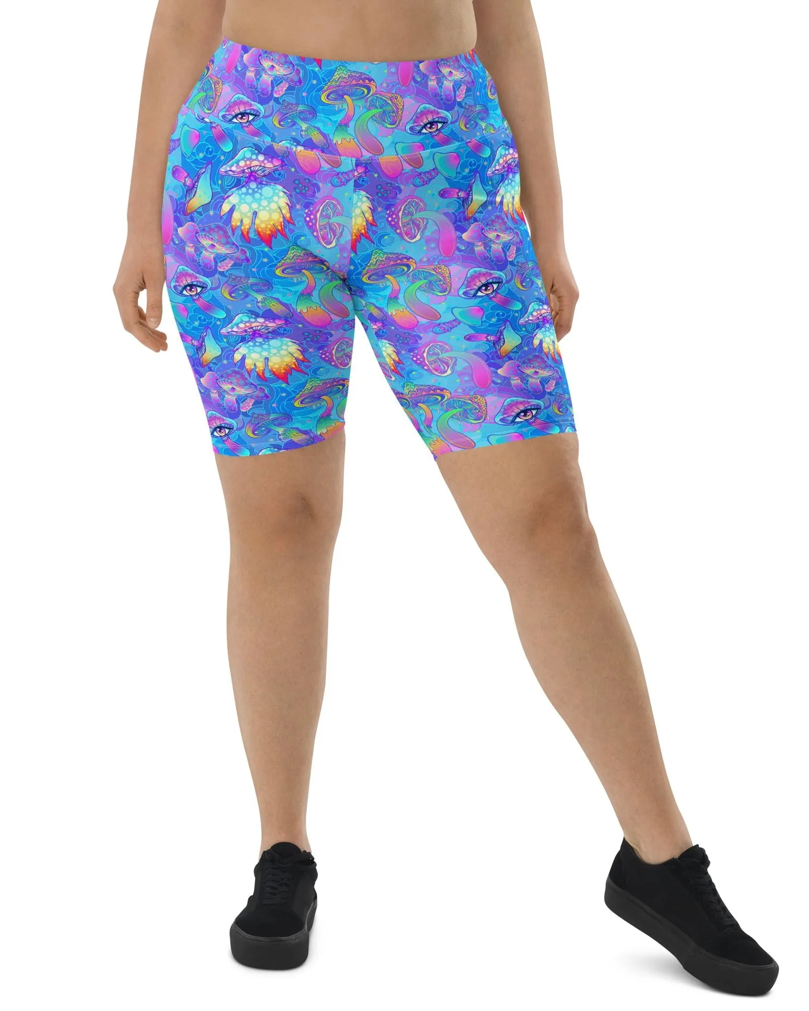 Shroomin Blue Biker Shorts