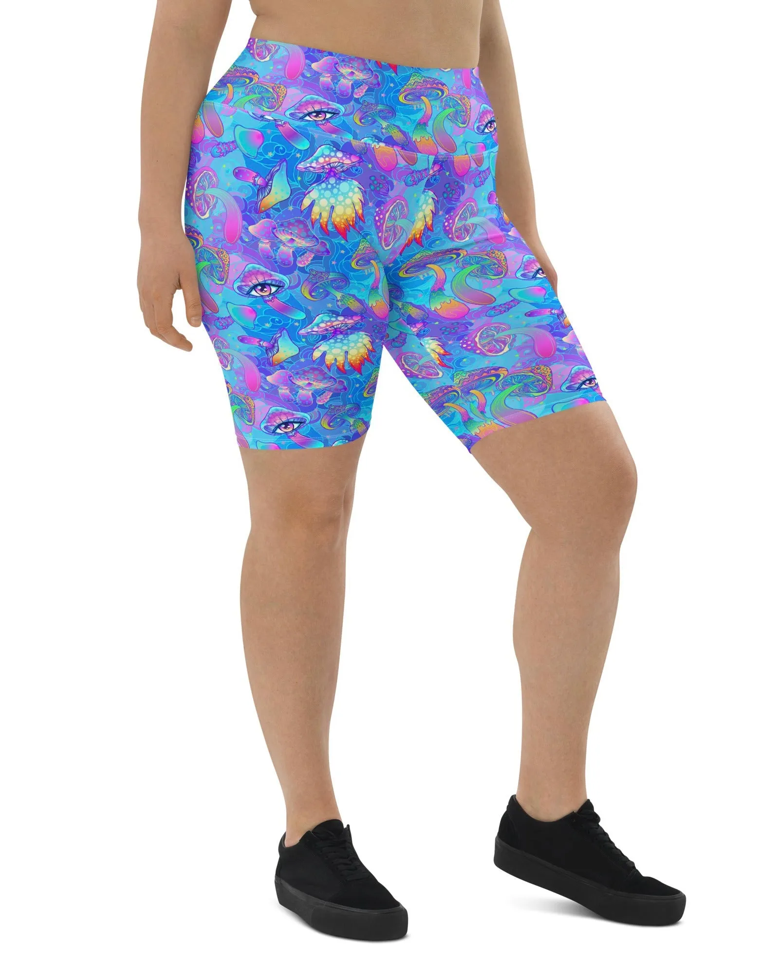 Shroomin Blue Biker Shorts