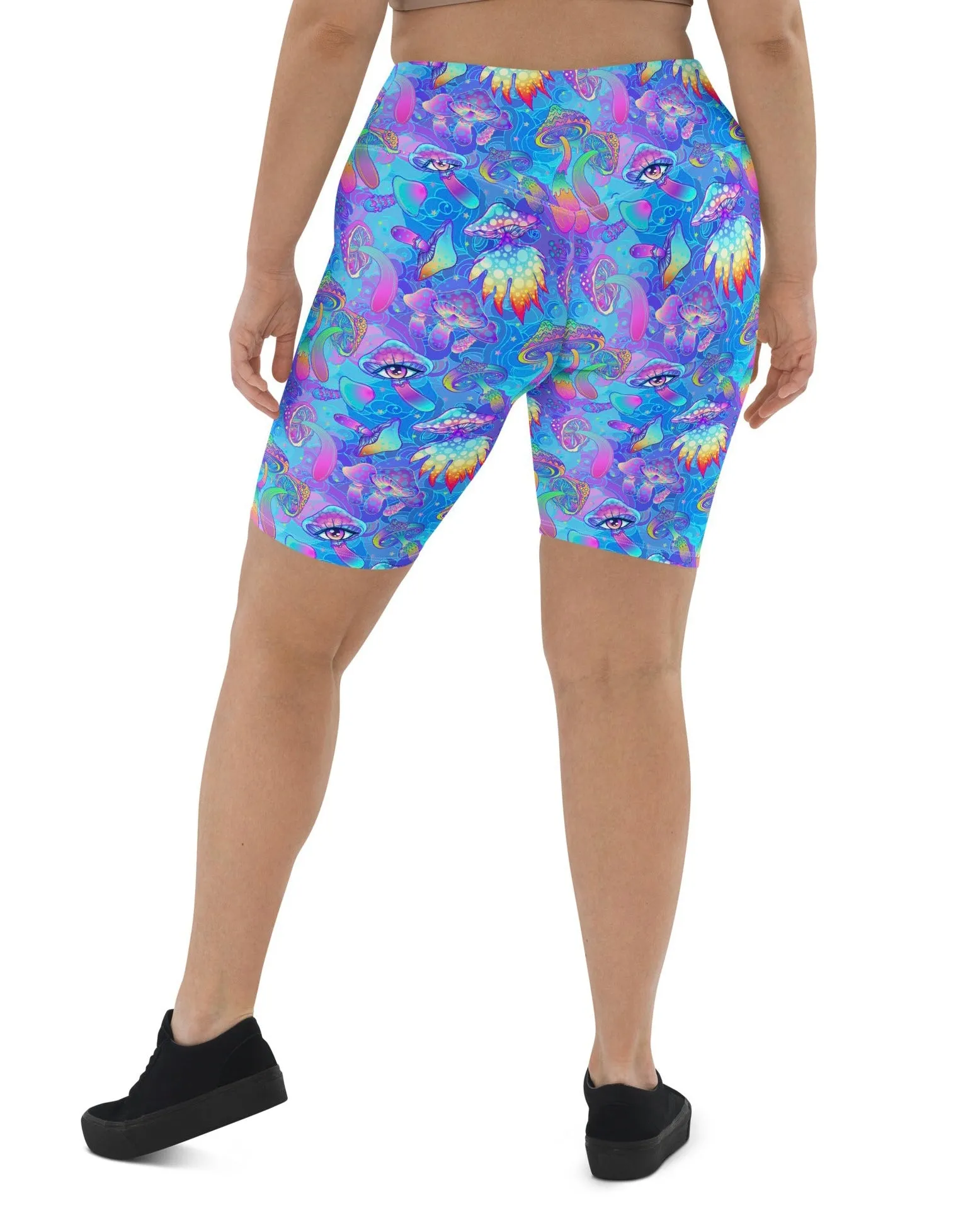 Shroomin Blue Biker Shorts