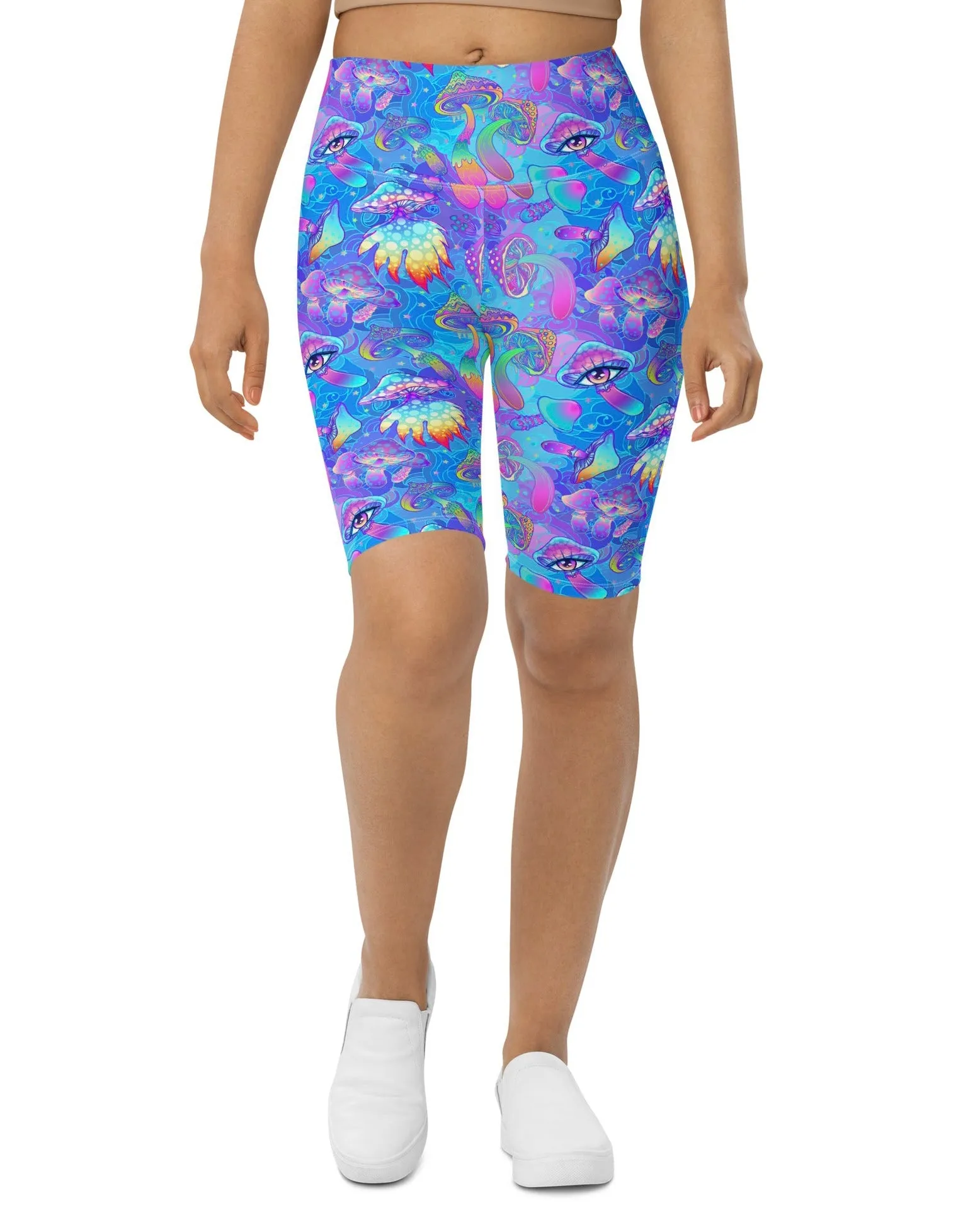 Shroomin Blue Biker Shorts