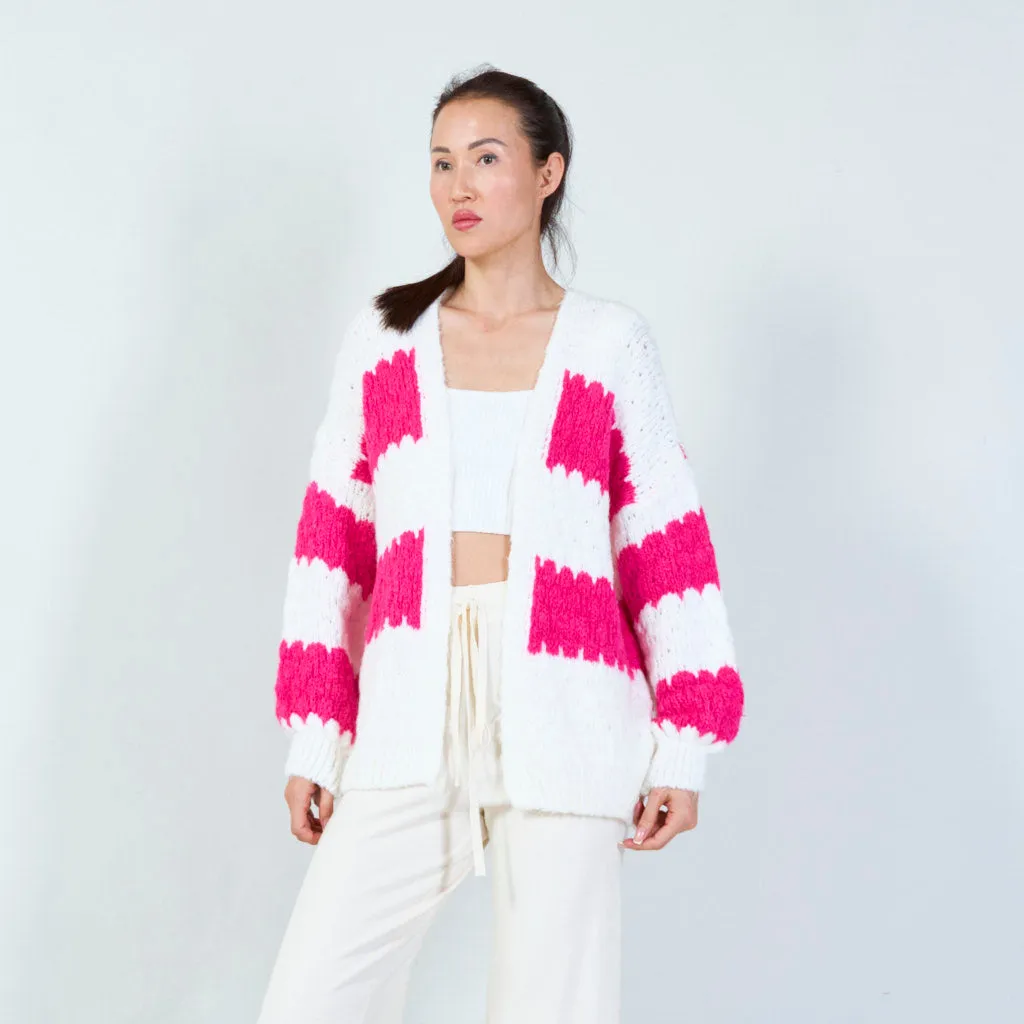 Striped open-front cardigan wholesale