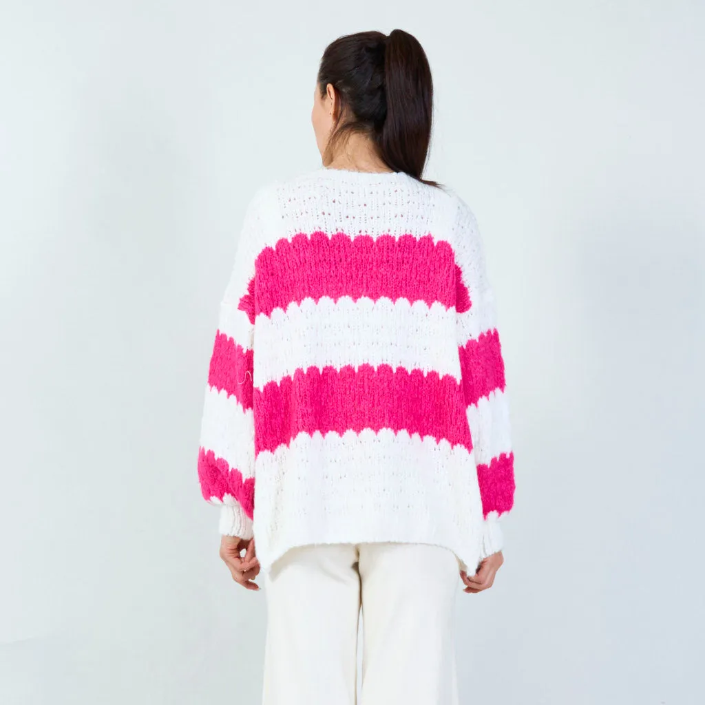 Striped open-front cardigan wholesale