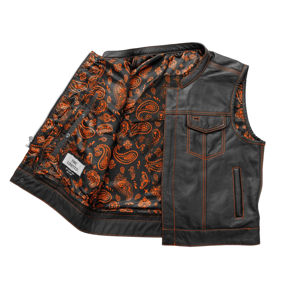 The Club Cut Men's Motorcycle Leather Vest, Multiple Color Options