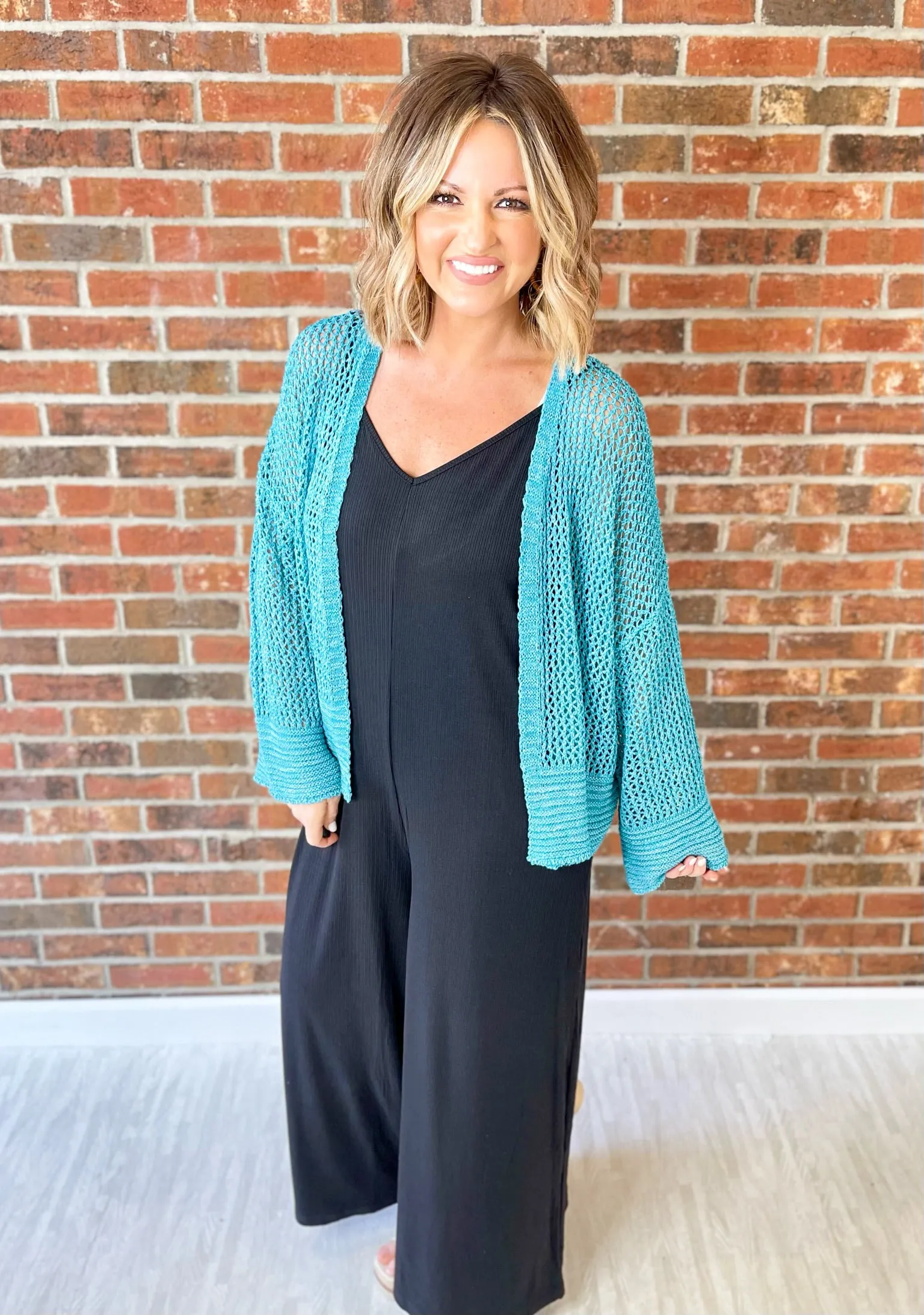 The Last Laugh Cardigan - Washed Teal