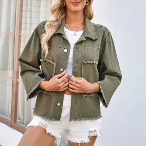 Vintage Solid Oversize Long Streetwear Jacket for Women