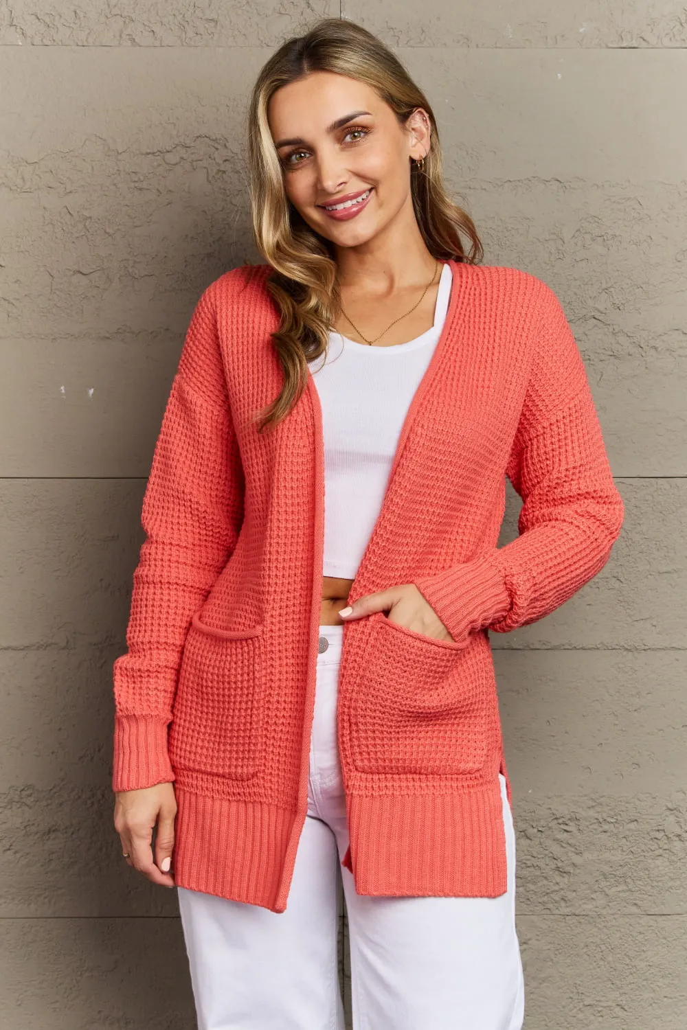 Waffle Knit Cardigan