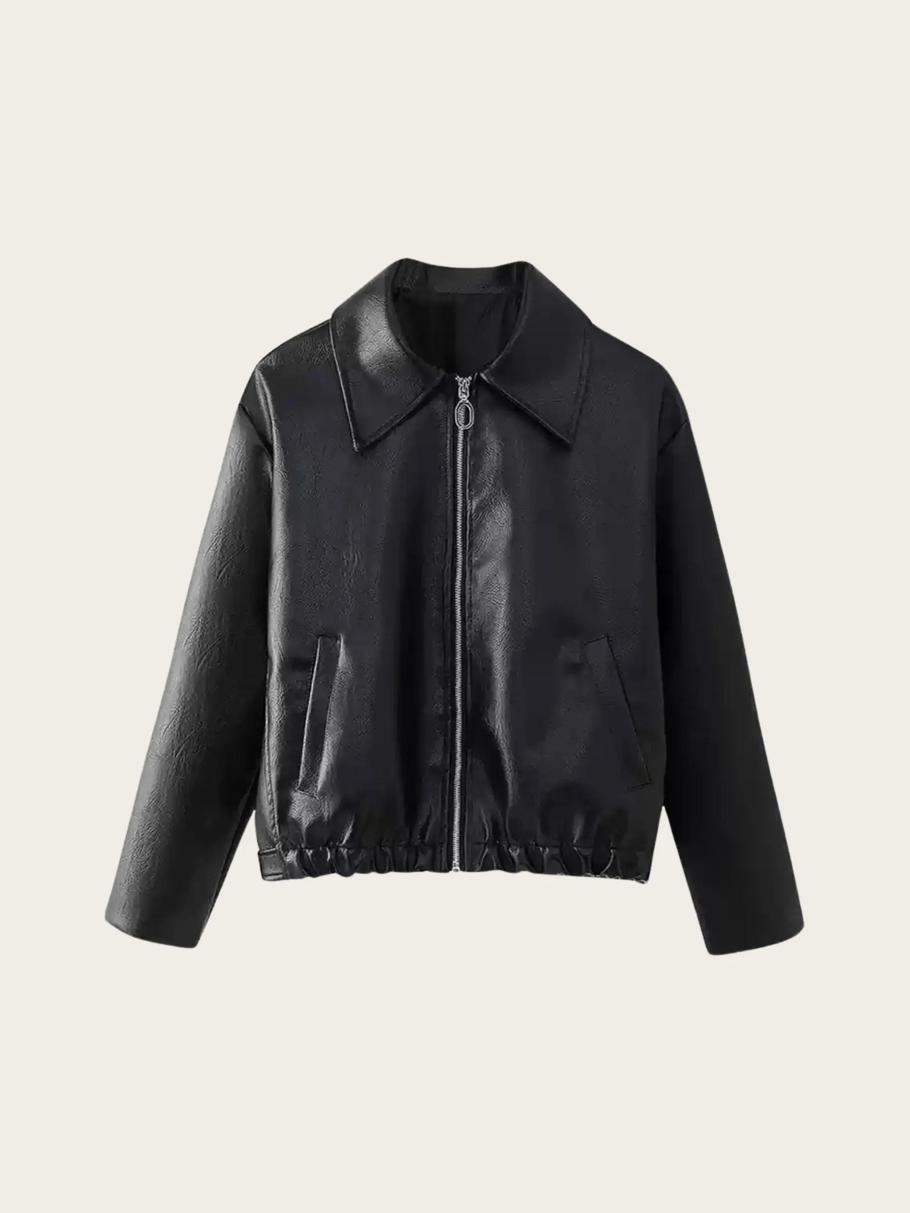 Wenkouban-Winter Outfits Christmas Muriel Faux Leather Zip-Up Jacket