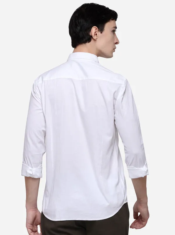 White Tailored Fit Solid Casual Shirt | JadeBlue