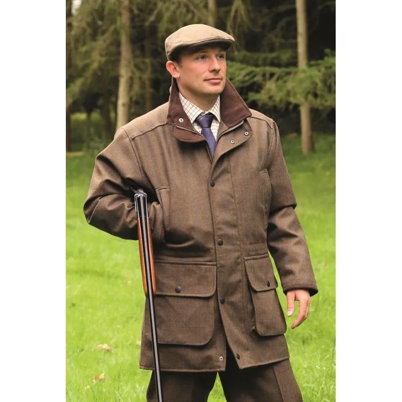 William Powell Mens Waterproof Tweed Shooting Country Coat - Braemore