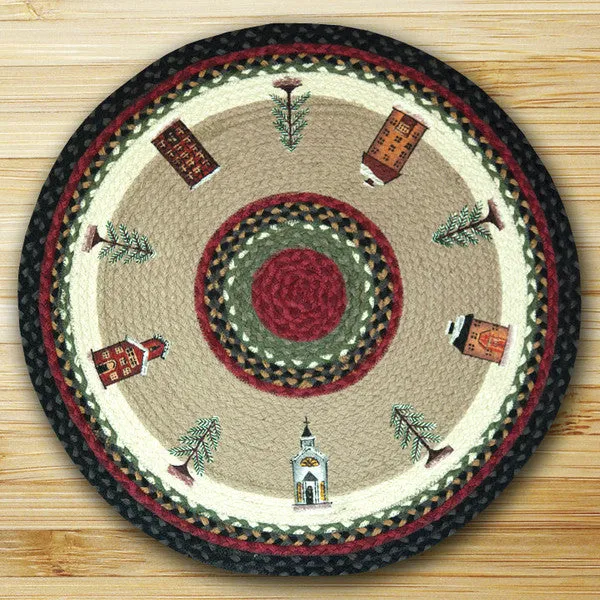 Winter Village Round Patch Rug