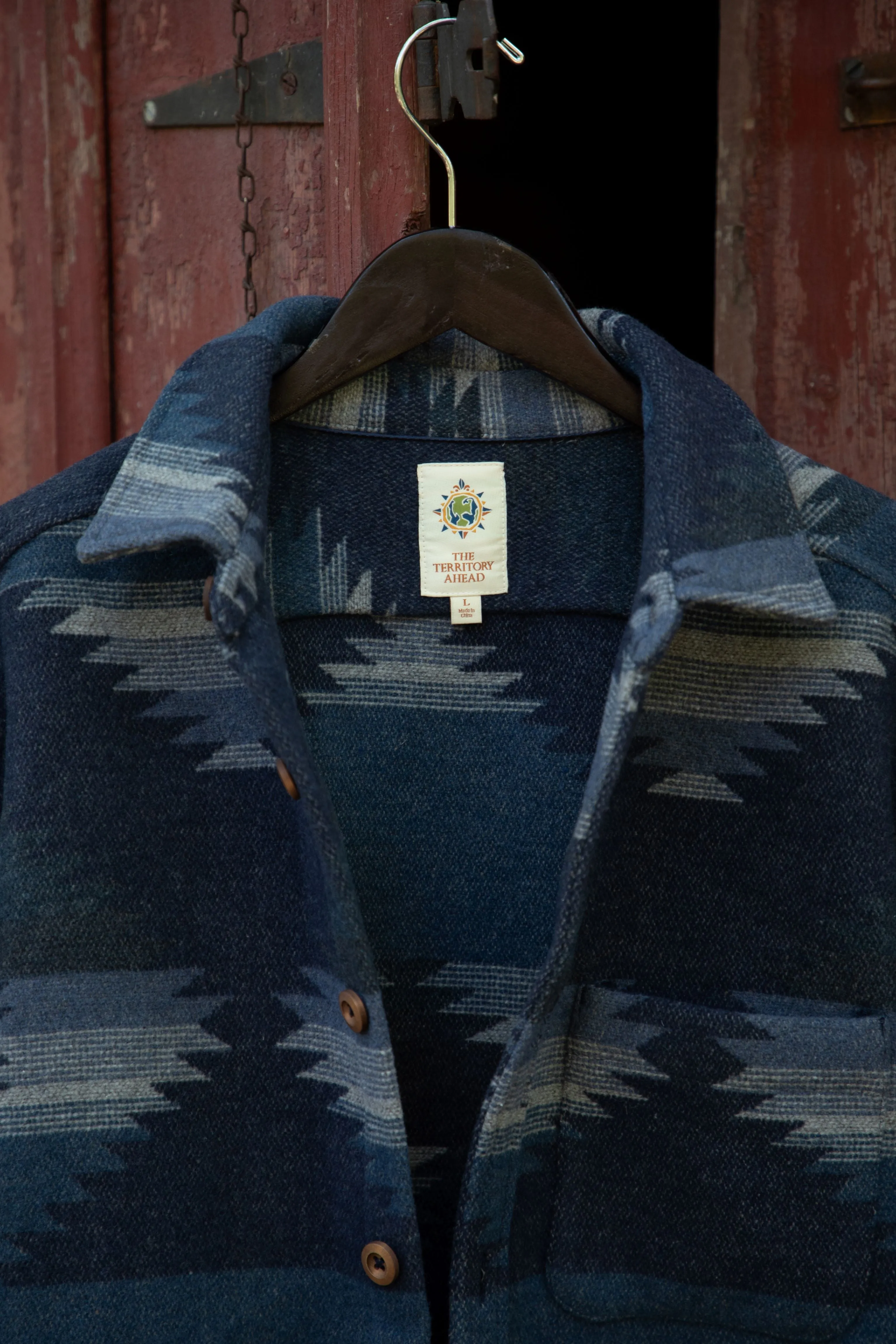 Wool-Blend Aztec Blanket Shirt