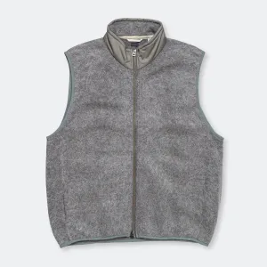 Zip-Up Mohair Vest - Heather Gray